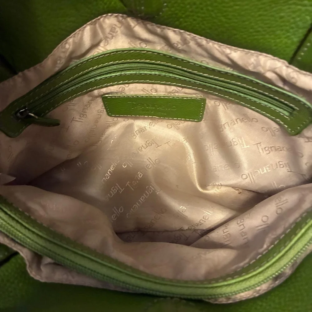 Tignanello Forest Green Leather Shoulder Bag - Picture 9 of 16
